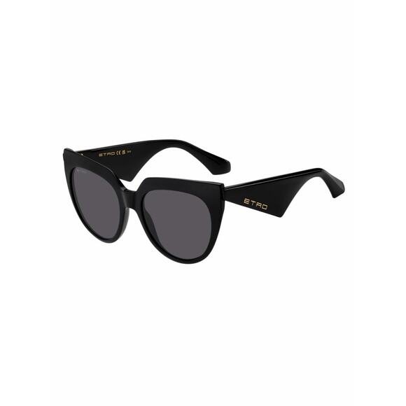 New Etro ETRO0003/S 0807IR Black Cat-Eye Sunglasses with Gold Logo Authentic main image 8
